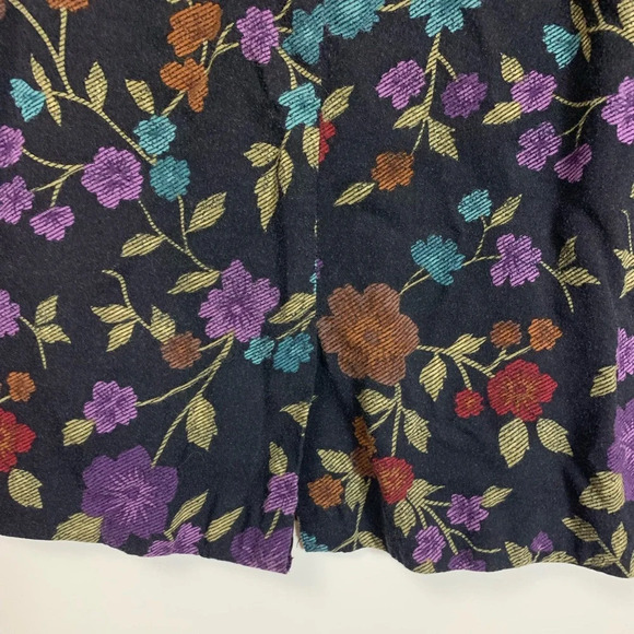 vtg Sag Harbor Petites Black Dark  Floral Dress Sz Large Y2k Shift Rayon *Read - Picture 15 of 16